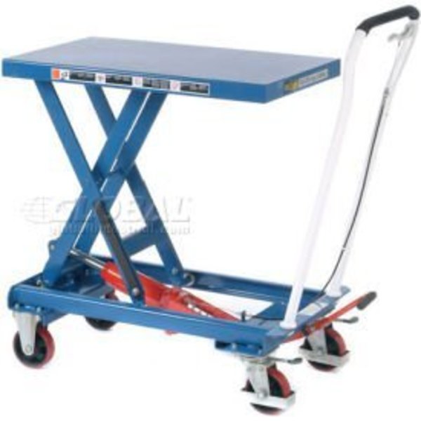 Global Equipment Mobile Single Scissor Lift Table, 32" x 19" Platform, 550 Lb.Capacity BS25
